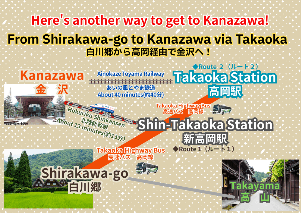 Kanazawa via Shirakawago Route